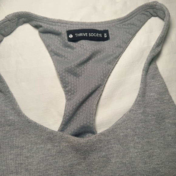 Thrive Society Womens Sports Bra Tie Front Racerback Scoop Neck Pullover Gray XS - Picture 4 of 4